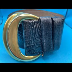 Vintage Donna Karan contoured embossed leather belt.